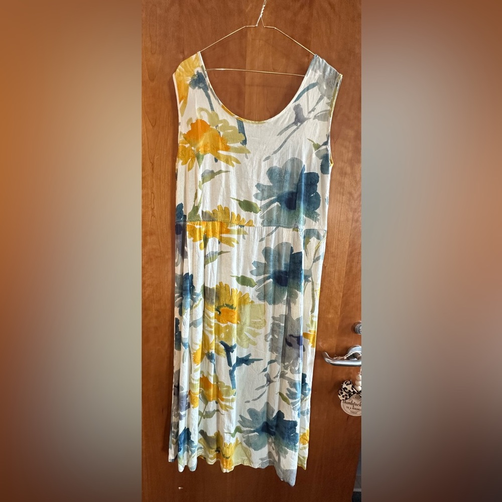 Jams World Yellow and Blue Floral Dress XL